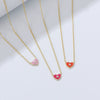 Women's S925 Sterling Silver Heartshaped Epoxy Pendant Clavicle Chain Necklace