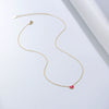 Women's S925 Sterling Silver Heartshaped Epoxy Pendant Clavicle Chain Necklace