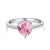 Women's S925 Sterling Silver Heartshaped Geometric Design Electroplated Ring