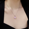 Women's S925 Sterling Silver Heartshaped Love Fourleaf Clover Zircon Inlaid Clavicle Chain Necklace With Electroplating