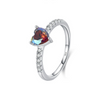 Women's S925 Sterling Silver Heartshaped Ring Earrings With Love Water Drops Bell Pattern And Inlay Design
