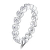 Women's S925 Sterling Silver Heartshaped Ring With Zircon And Simple Style
