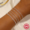 Women's S925 Sterling Silver Hemp Rope Chain Heart Shaped Diy Combination Bracelet With Electroplating