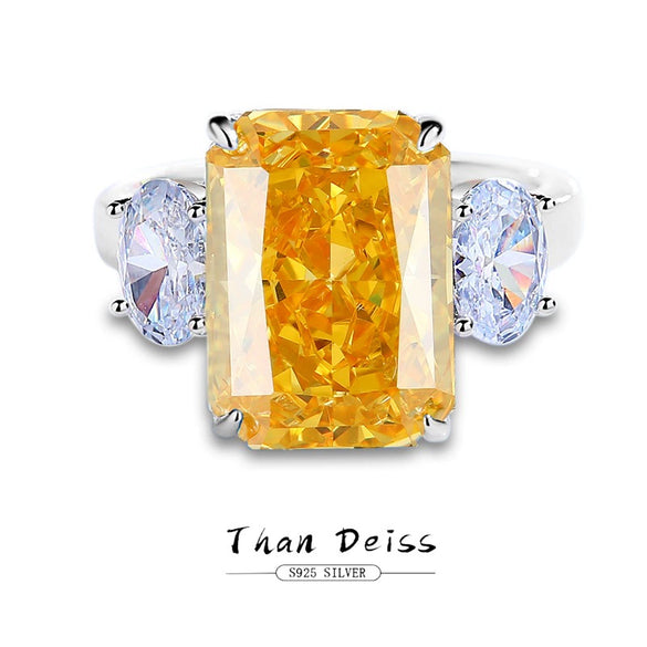 Women's S925 Sterling Silver Ice Flower Cut High Carbon Diamond Geometric Ring