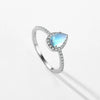 Women's S925 Sterling Silver Inlaid Moonstone Ring With Geometric Design