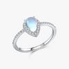 Women's S925 Sterling Silver Inlaid Moonstone Ring With Geometric Design