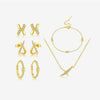 Women's S925 Sterling Silver Jewelry Set With Microinlaid Zircon Bracelet Necklace Earrings Classic Versatile Design