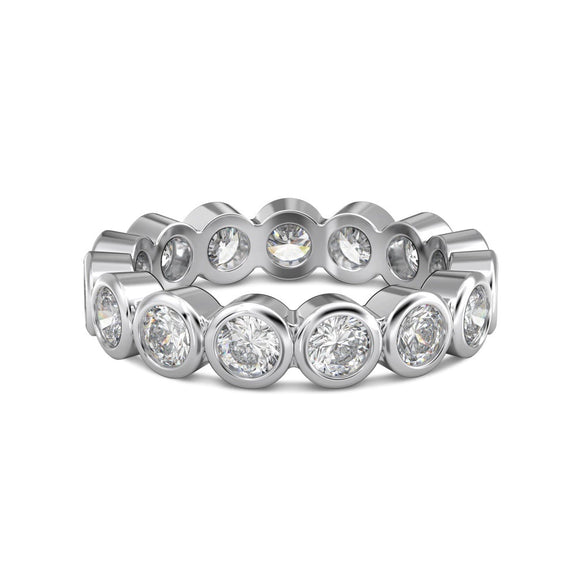 Women's S925 Sterling Silver Love Geometric Row Drill Electroplated Ring