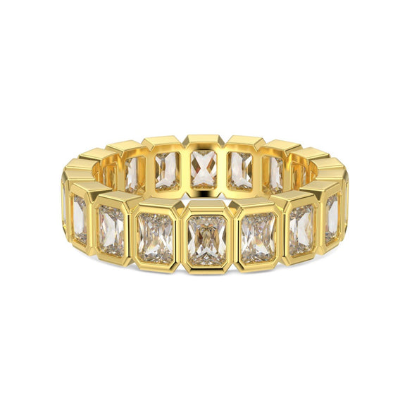 Women's S925 Sterling Silver Love Geometric Row Drill Electroplated Ring
