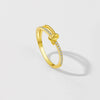 Women's S925 Sterling Silver Love Simple Allmatch Stacked Ring With Geometric Design And Platinum Or 18K Gold Electroplating