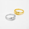 Women's S925 Sterling Silver Love Simple Allmatch Stacked Ring With Geometric Design And Platinum Or 18K Gold Electroplating