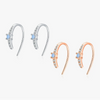 Women's S925 Sterling Silver Micropaved Zircon Inlaid Geometric Earrings Casual Fashionable Simple Design