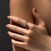 Women's S925 Sterling Silver Moissanite Diamond Ring With Electroplating Design Light Luxury Style
