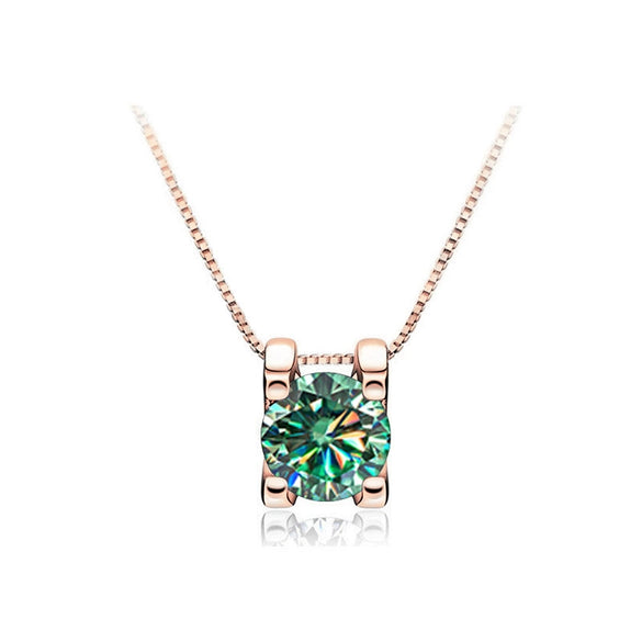 Women's S925 Sterling Silver Moissanite Necklace With Bull Head Style And Snake Bone Chain Round Shape Animals And Zodiac Pattern
