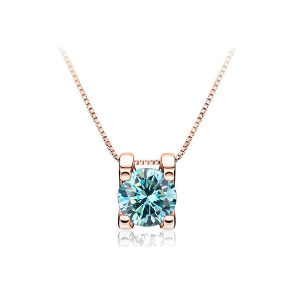 Women's S925 Sterling Silver Moissanite Necklace With Bull Head Style And Snake Bone Chain Round Shape Animals And Zodiac Pattern