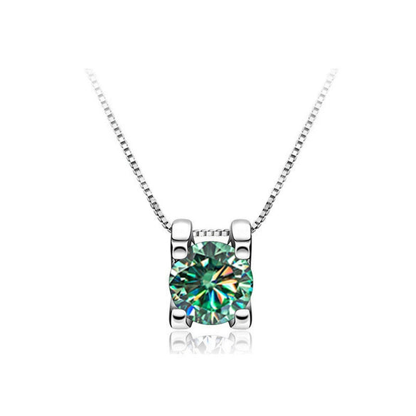 Women's S925 Sterling Silver Moissanite Necklace With Bull Head Style And Snake Bone Chain Round Shape Animals And Zodiac Pattern