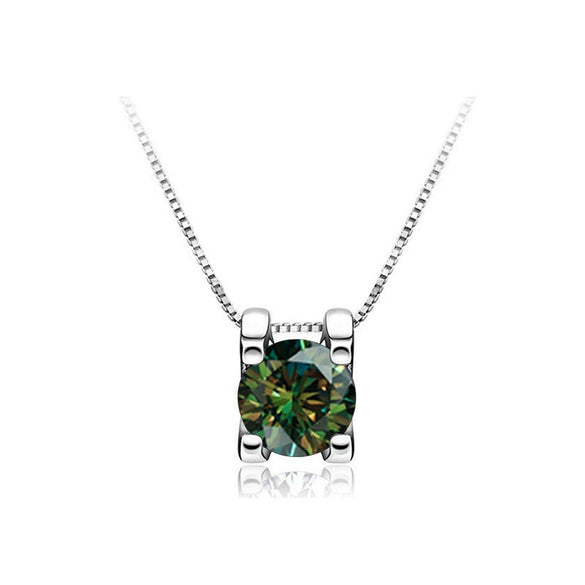 Women's S925 Sterling Silver Moissanite Necklace With Bull Head Style And Snake Bone Chain Round Shape Animals And Zodiac Pattern