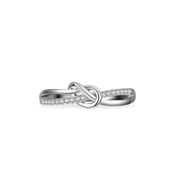 Women's S925 Sterling Silver Moissanite Ring With Geometric Pattern And Round Shape