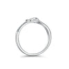 Women's S925 Sterling Silver Moissanite Ring With Geometric Pattern And Round Shape