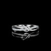 Women's S925 Sterling Silver Moissanite Ring With Geometric Pattern And Round Shape