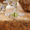 Women's S925 Sterling Silver Natural Amethyst Citrine Gemstone Ring With Spider Web Shape And Artistic Style