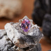 Women's S925 Sterling Silver Natural Colored Gemstone Garnet Topaz Peridot Amethyst Ring With Eight Pointed Star Shape