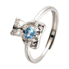 Women's S925 Sterling Silver Natural Gemstone Ring With Bear Love Open Design Geometric Cartoon Characters Style