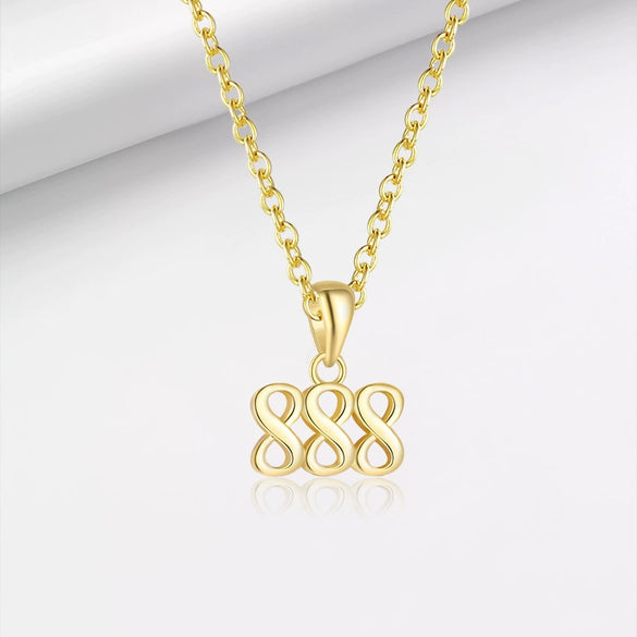 Women's S925 Sterling Silver Necklace With Letters Numbers Text Pattern And Electroplating Process