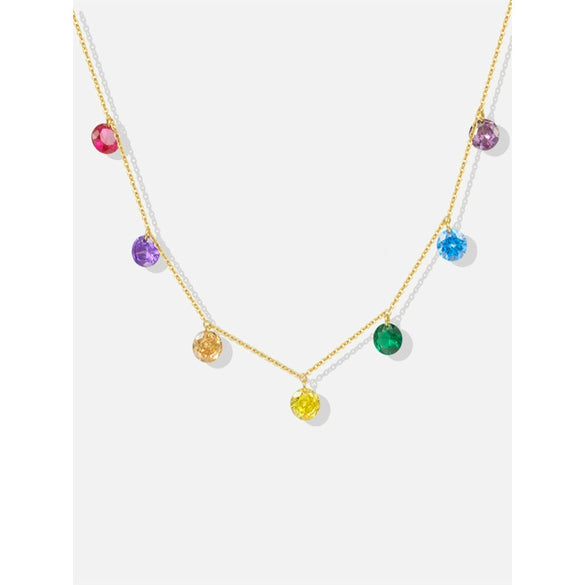 Women's S925 Sterling Silver Niche Geometric Inlaid Zircon Clavicle Chain