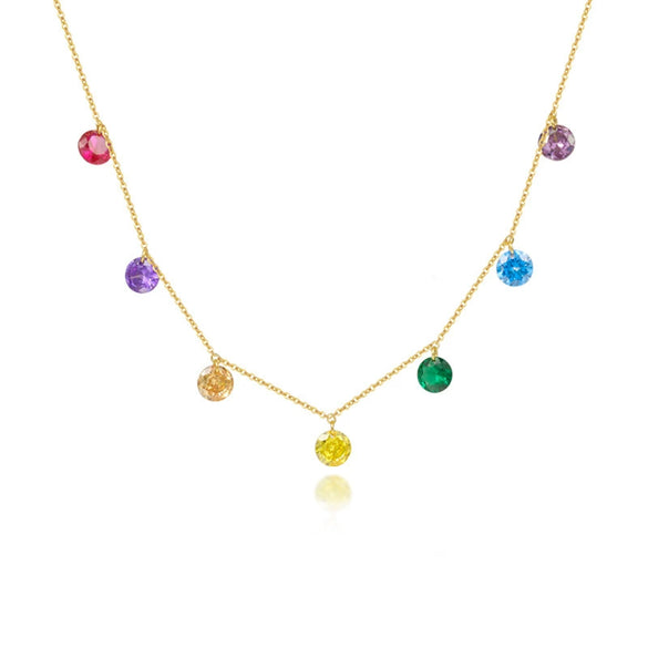 Women's S925 Sterling Silver Niche Geometric Inlaid Zircon Clavicle Chain