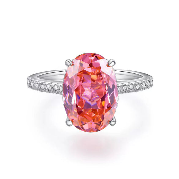 Women's S925 Sterling Silver Oval Ring With Electroplating Treatment