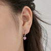 Women's S925 Sterling Silver Peach Heart Pendant Earrings With Electroplating Design
