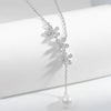 Women’s S925 Sterling Silver Pearl Pendant Necklace With Geometric Clavicle Chain Electroplated Fashion Jewelry