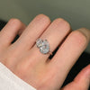 Women's S925 Sterling Silver Pearshaped Zircon Ring Geometric Design Electroplated