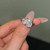 Women's S925 Sterling Silver Pearshaped Zircon Ring Geometric Design Electroplated