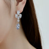 Women's S925 Sterling Silver Raindrop Zircon Pendant Ear Studs Geometric Style Electroplated Accessories