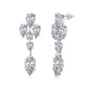Women's S925 Sterling Silver Raindrop Zircon Pendant Ear Studs Geometric Style Electroplated Accessories