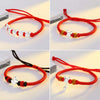Women's S925 Sterling Silver Rat Zodiac Red Rope Bracelet Simple Handmade Woven Animal Charm Jewelry