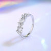 Women's S925 Sterling Silver Rectangular Geometric Diamond Stackable Ring