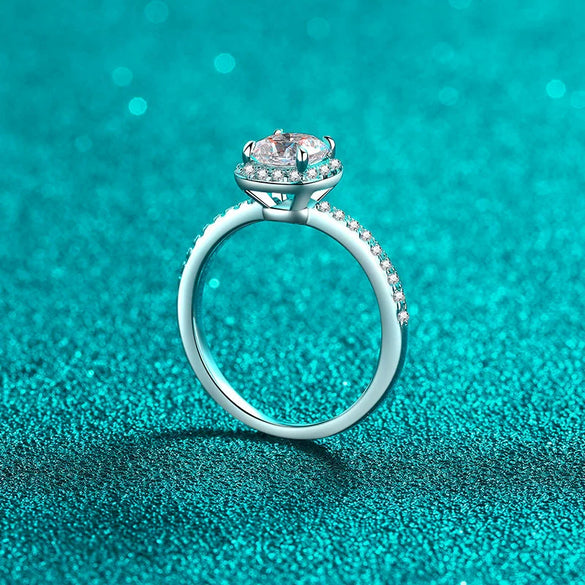 Women's S925 Sterling Silver Rhombusshaped Moissanite Ring Jewelry With Electroplating Design