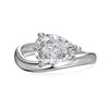 Women's S925 Sterling Silver Ring Geometric Drop Shape Ice Flower Cut Pear Oval Square Sugar Zircon Electroplated Design