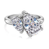 Women's S925 Sterling Silver Ring Geometric Drop Shape Ice Flower Cut Pear Oval Square Sugar Zircon Electroplated Design