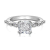 Women's S925 Sterling Silver Ring Geometric Drop Shape Ice Flower Cut Pear Oval Square Sugar Zircon Electroplated Design