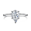 Women's S925 Sterling Silver Ring Geometric Drop Shape Ice Flower Cut Pear Oval Square Sugar Zircon Electroplated Design
