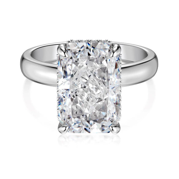 Women's S925 Sterling Silver Ring Geometric Drop Shape Ice Flower Cut Pear Oval Square Sugar Zircon Electroplated Design