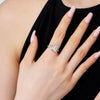 Women's S925 Sterling Silver Ring Pearshaped Rectangular Geometric Design Electroplated