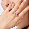 Women's S925 Sterling Silver Ring Pearshaped Rectangular Geometric Design Electroplated