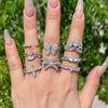 Women's S925 Sterling Silver Ring With Crown Bow Water Drop Horse Eye Zircon Design Geometric Light Luxury Style Electroplated