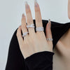 Women's S925 Sterling Silver Ring With Full Diamond Zircon Inlaid Geometric Design