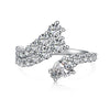 Women's S925 Sterling Silver Ring With Full Zircon Inlaid Heart Drop Geometric Shapes Electroplated